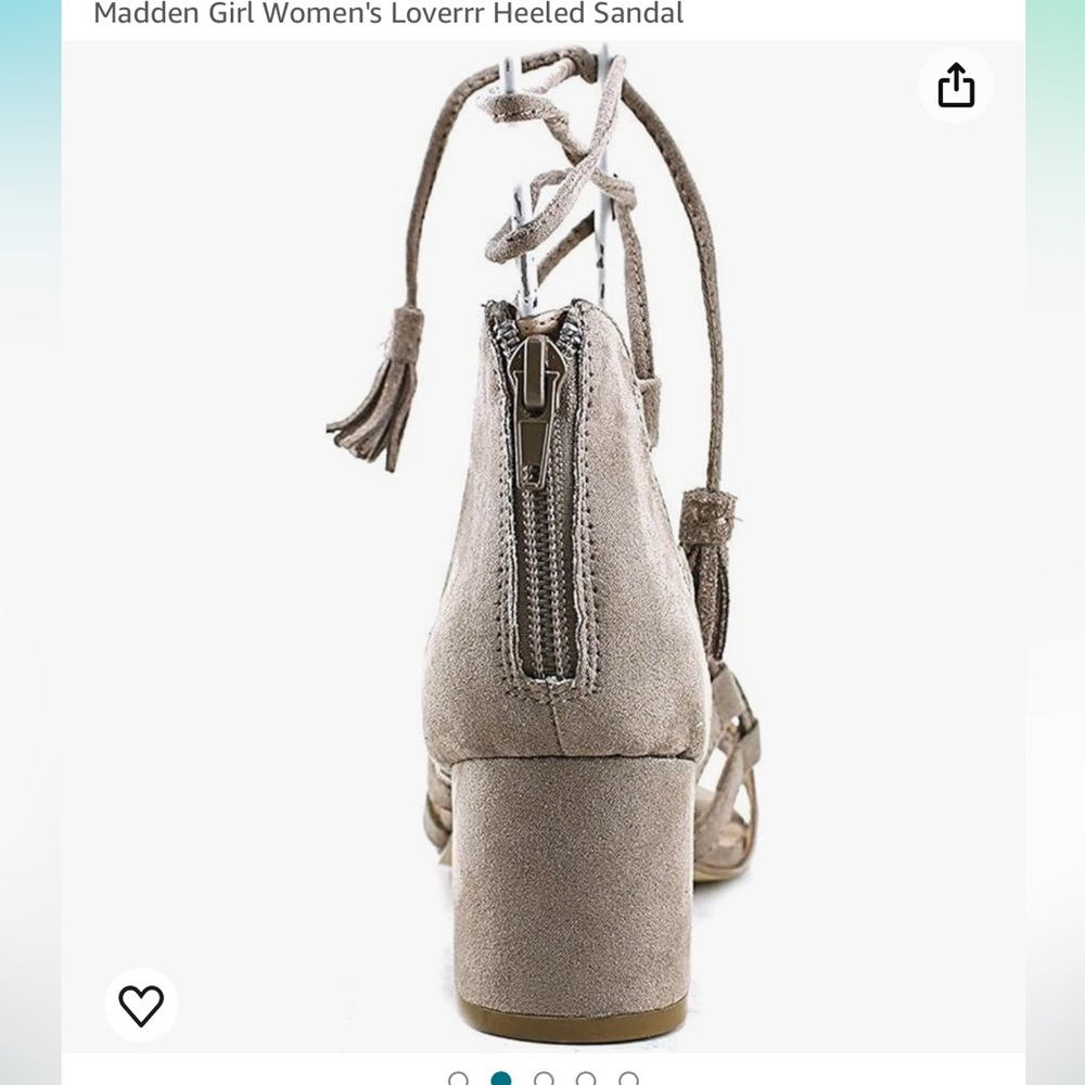 Madden Girl Taupe Suede Lace-Up Block Heel Sandals - Picture 2 of 8